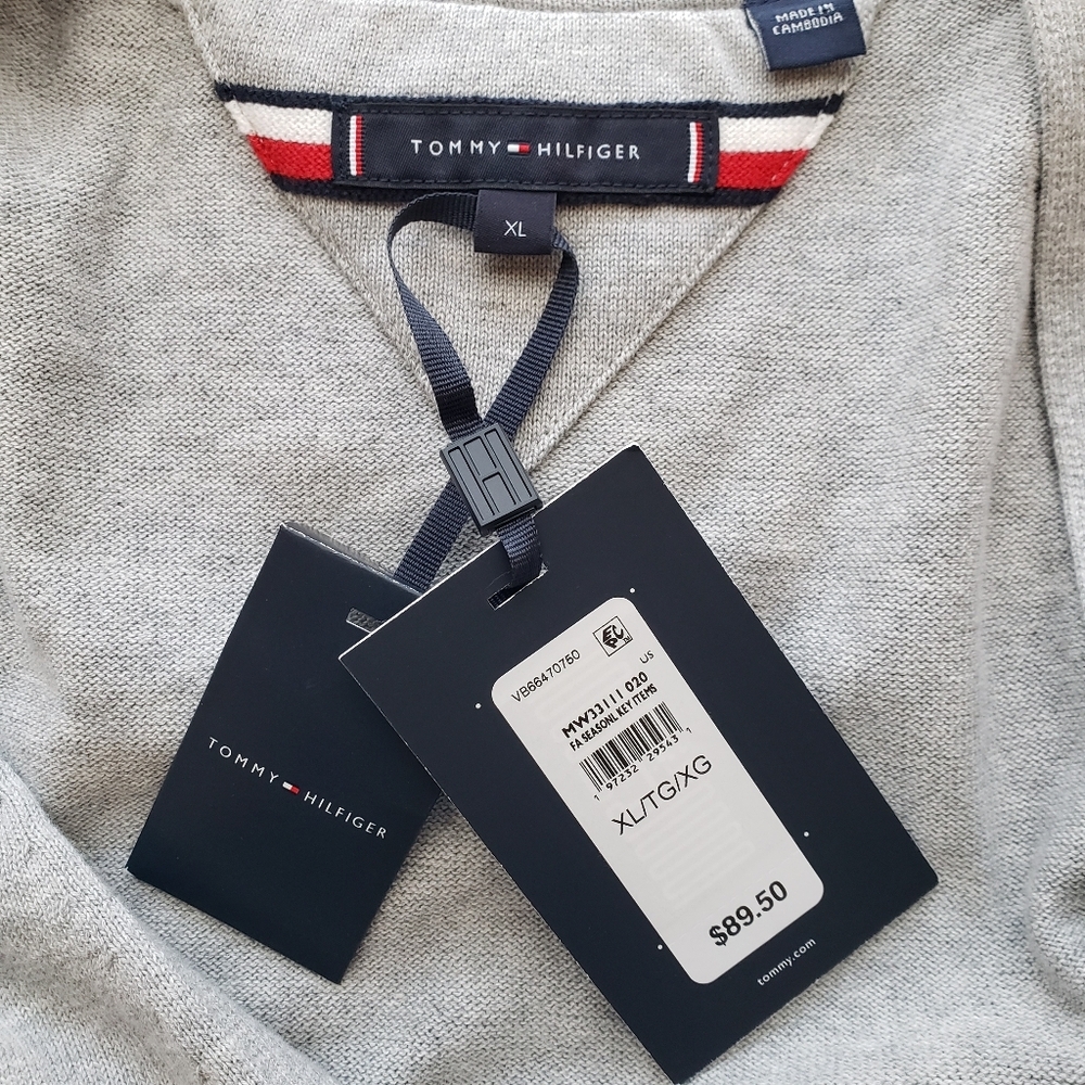 Tommy Hilfiger Men's Button Down Regular Fit Solid Cardigan Sweater‎ Sz XL Gray - Picture 7 of 11